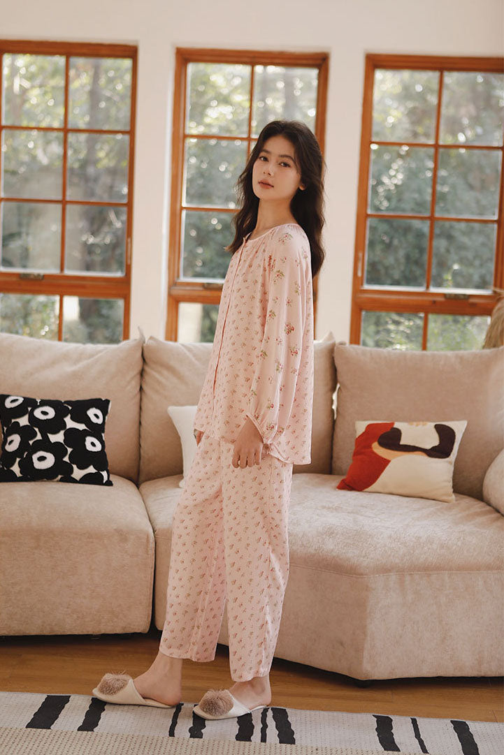 Loose-Fit Satin Printed Sleepwear