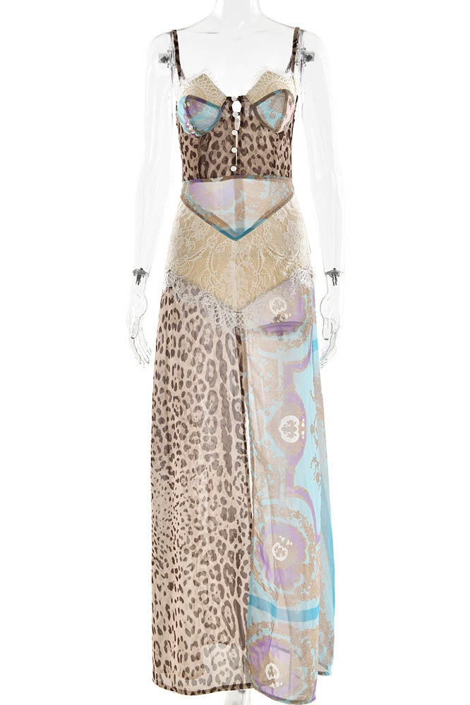 Costume da bagno due pezzi arricciato stampato Martha