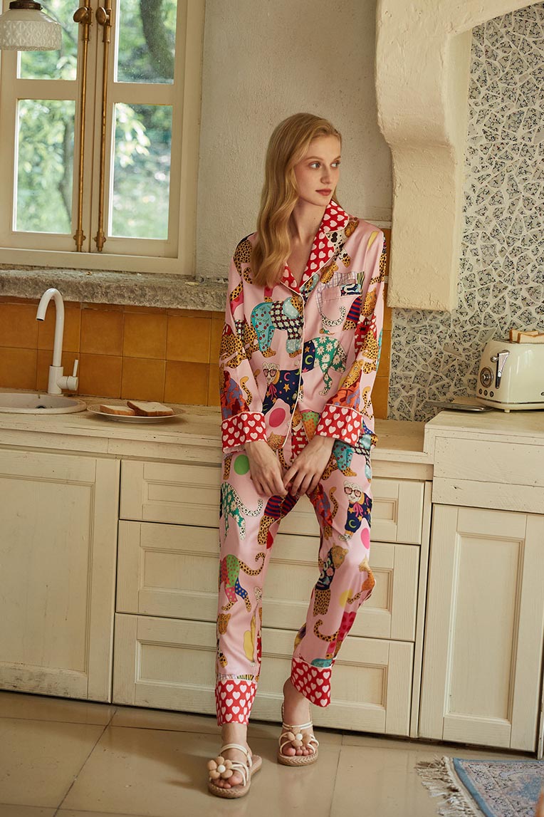 Pyjamaset met flamingoprint