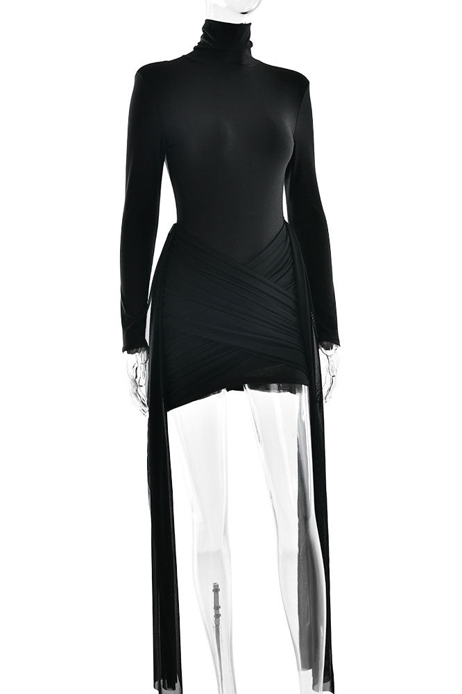 Slim Fit Long Sleeve Hip-hugging Short Dress