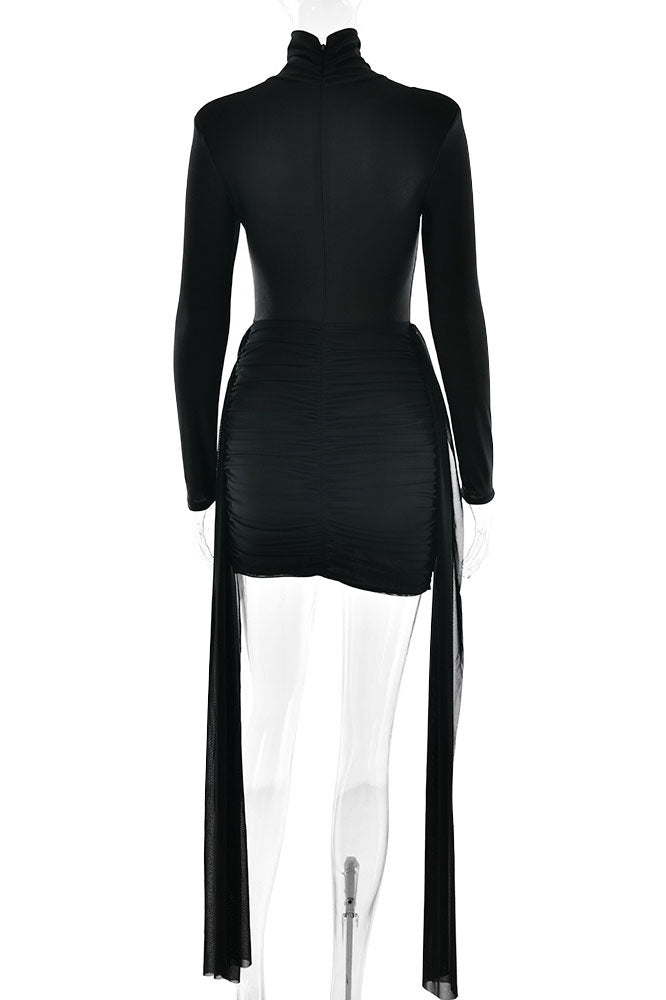 Slim Fit Long Sleeve Hip-hugging Short Dress