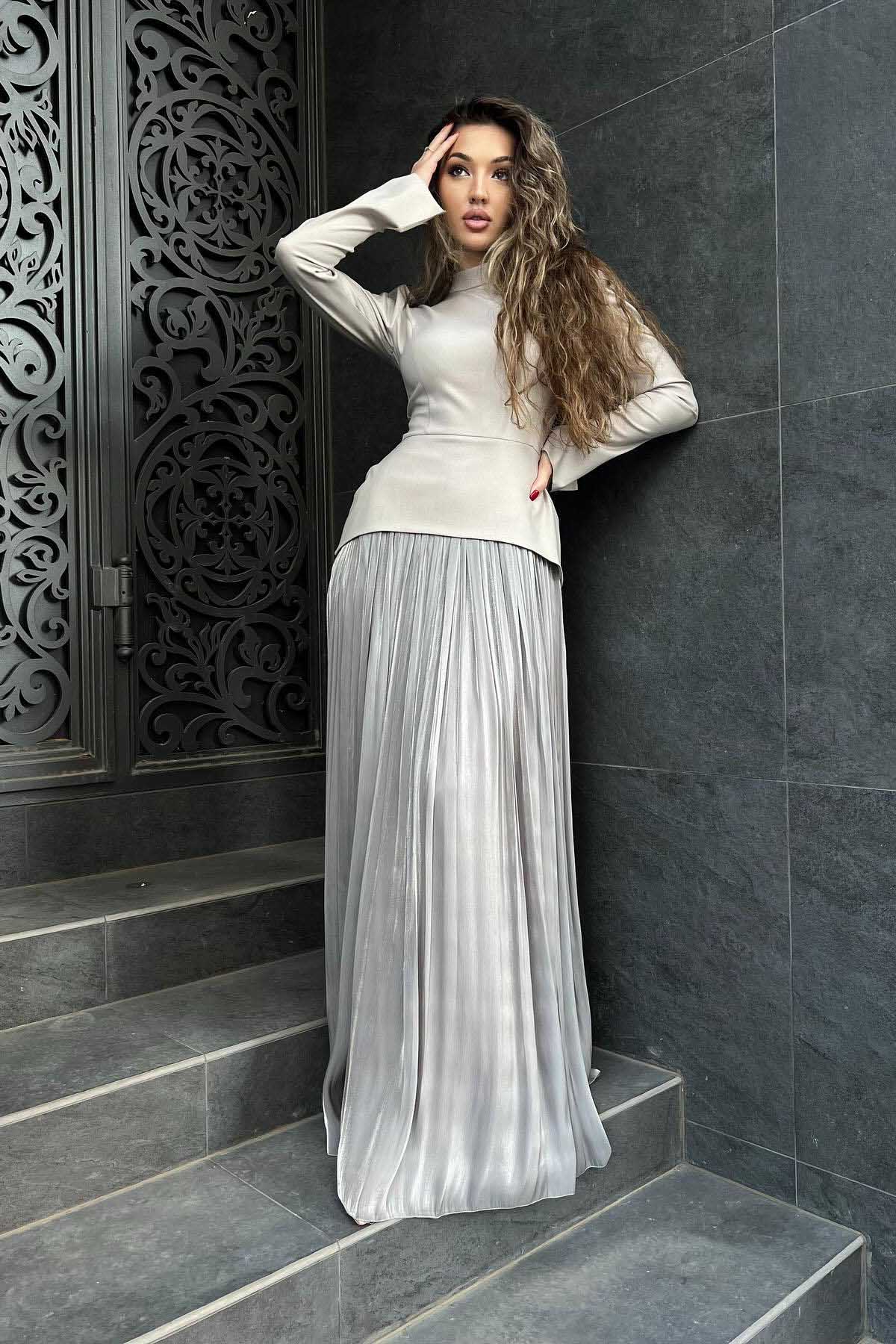 Color Block Splicing Slim Fit Lace-Up Long Sleeve Maxi Dress