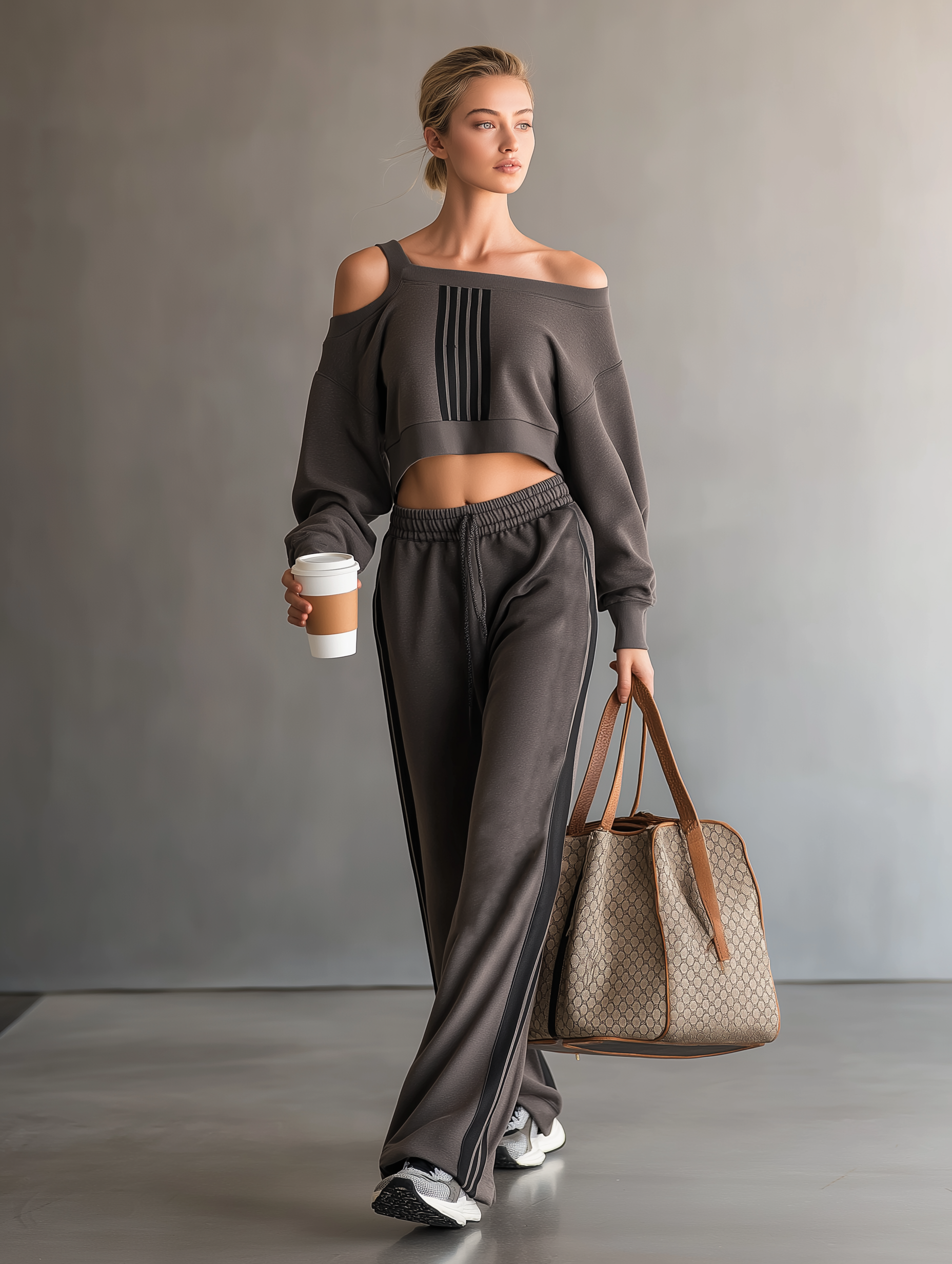 Schëllerfräit kuerzt Sweatshirt & Sweatpants-Set