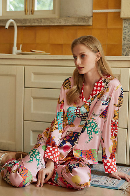 Pyjamaset met flamingoprint