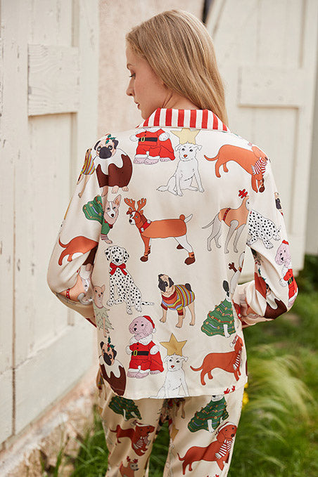 Ensemble de pyjama imprimé de Noël pour chien - Ensemble de pantalons