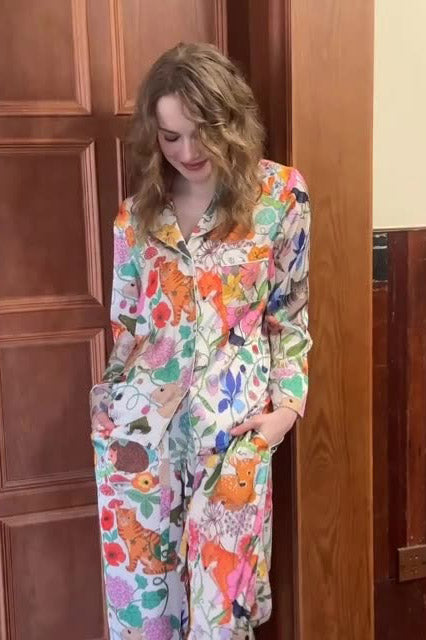 Pajama set Bílý lesní zahrada