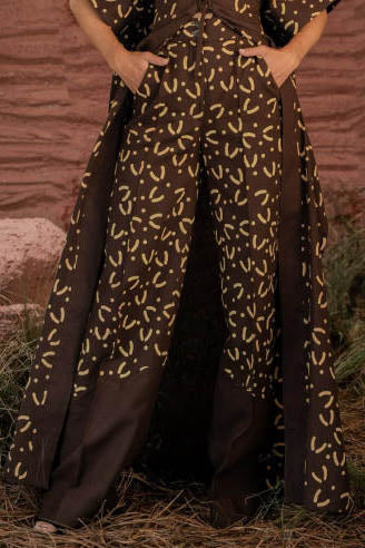 Chocolate Boho Kimono & Pant Set