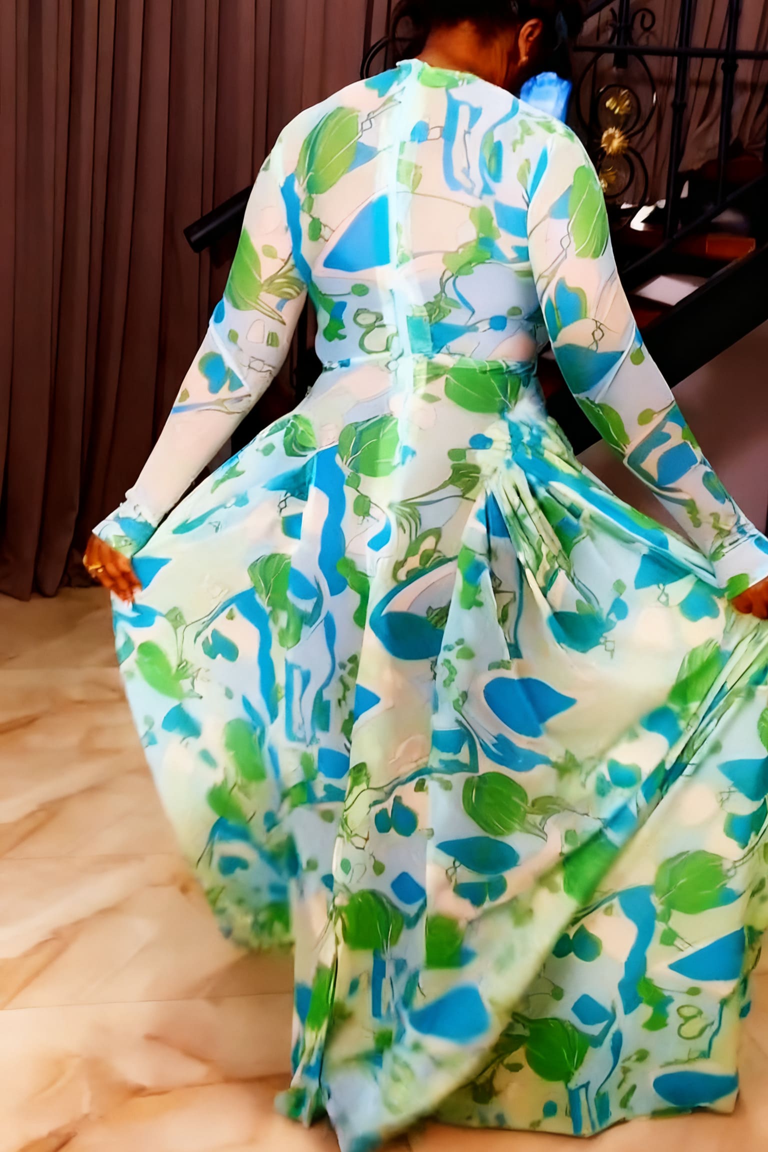 Sheer Floral Illusion Maxi Dress