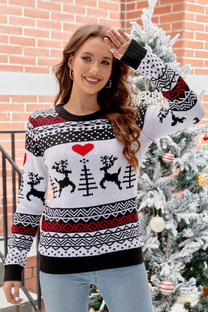 Christmas Bear & Antler Knitted Sweater