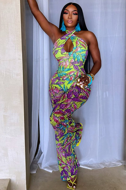 Vestido Maxi de Renda Plissado Azul Oceano