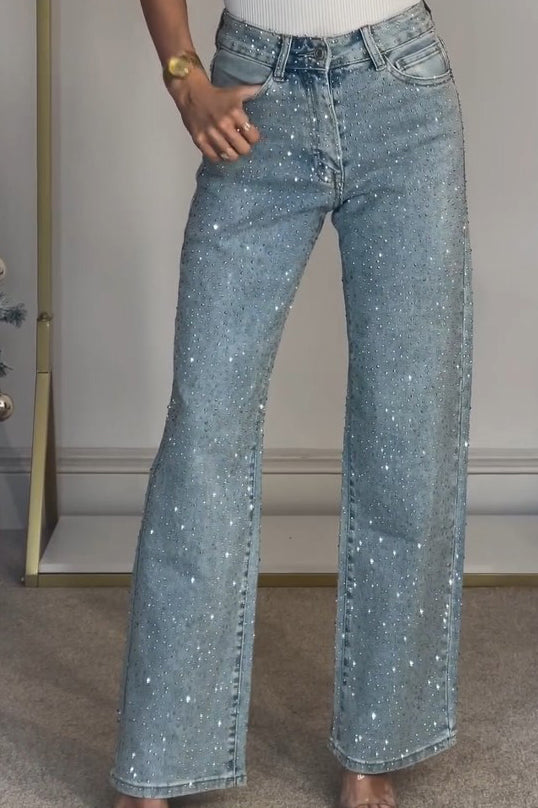 High-Waisted Denim Cargo