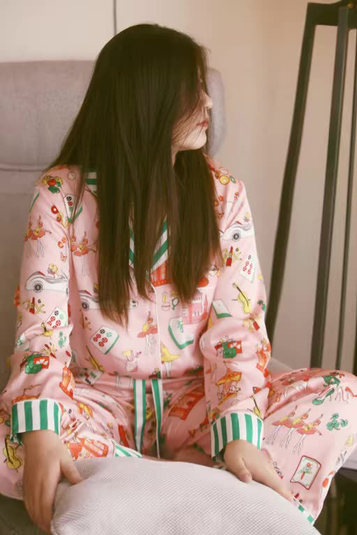 Conjunto de Pijamas de Lujo Mahjong Reina