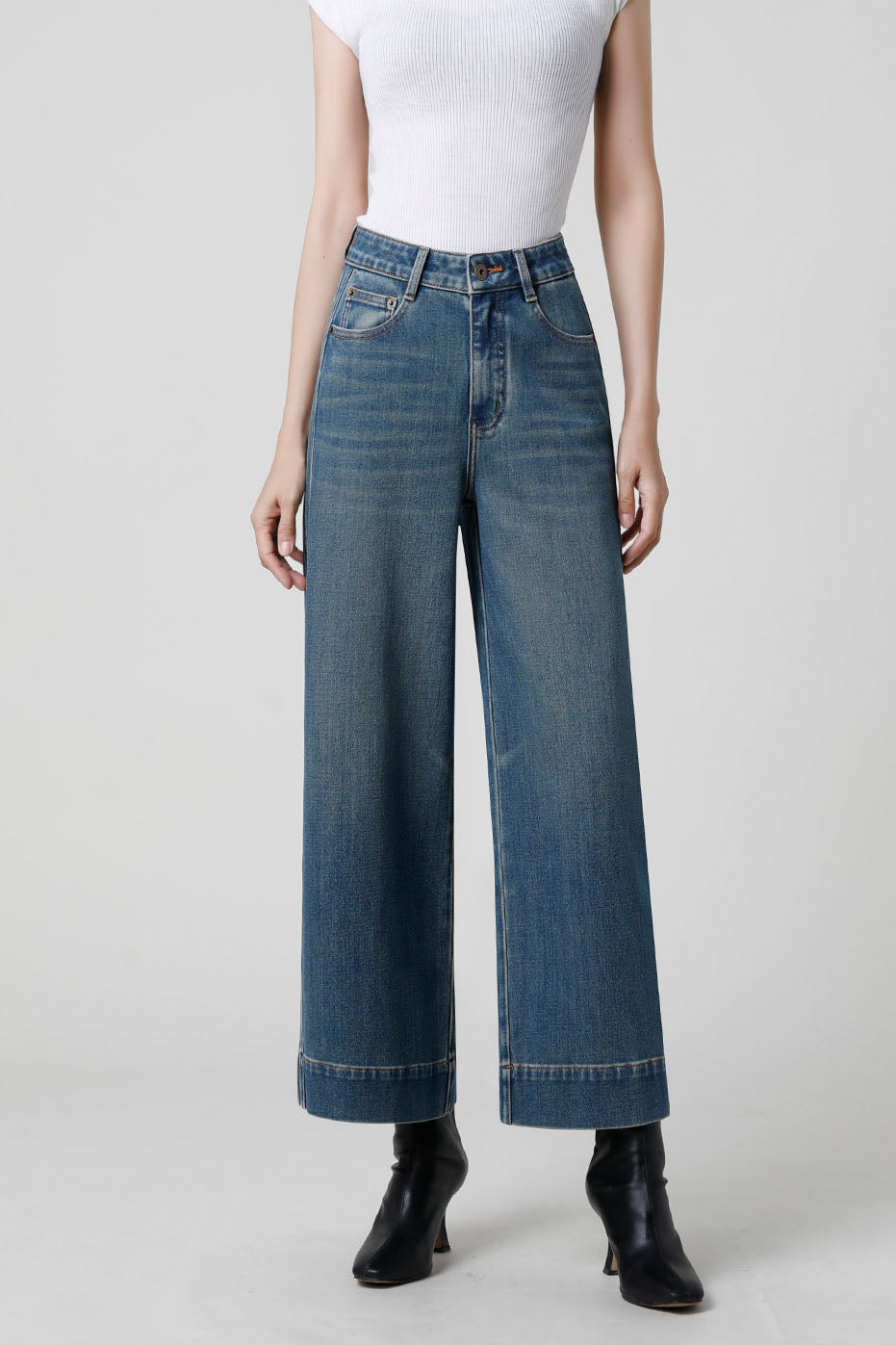 Franséisch Fritten Wide-Been Slim Jeans