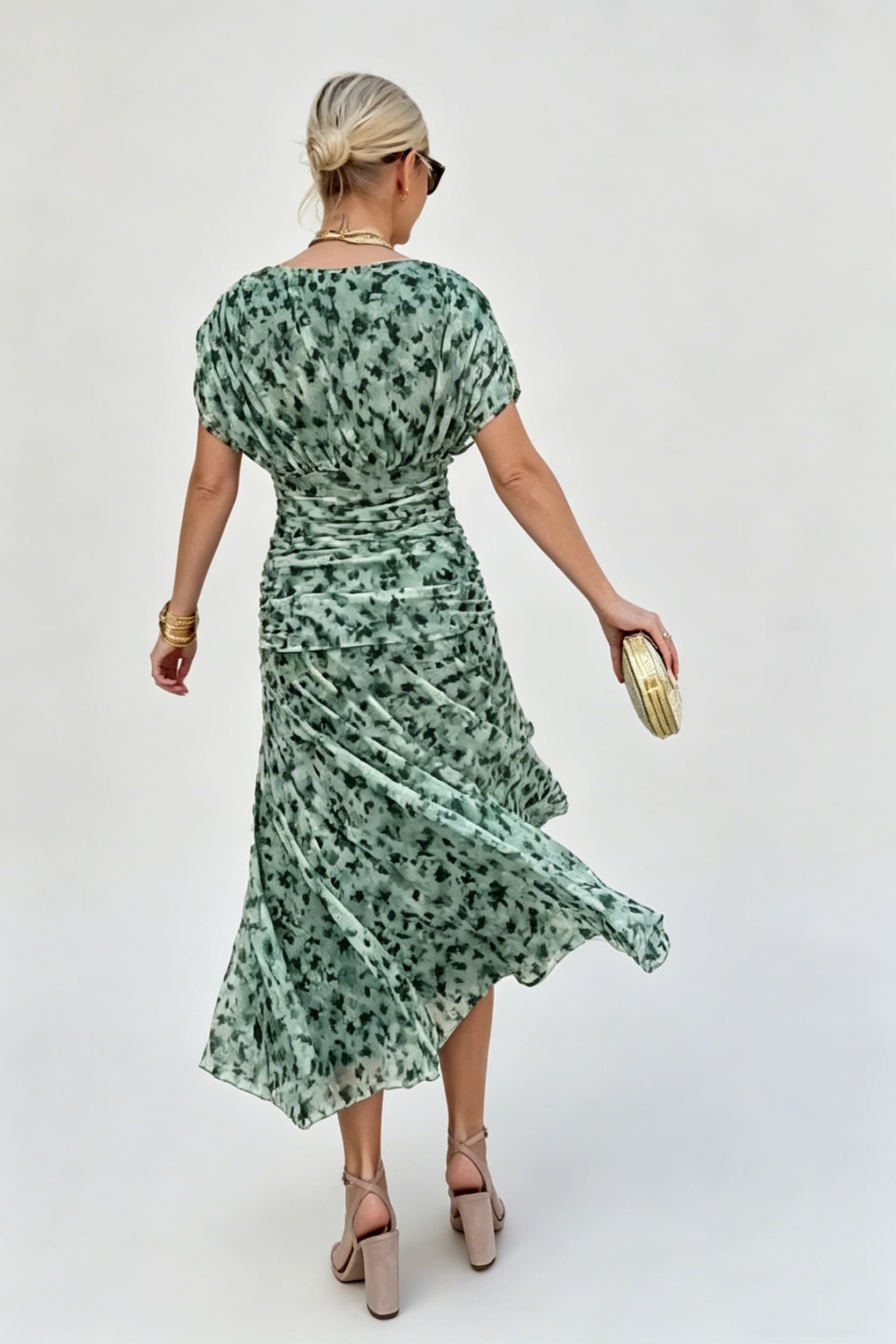 Flowy A-Line Formal Midi Dress