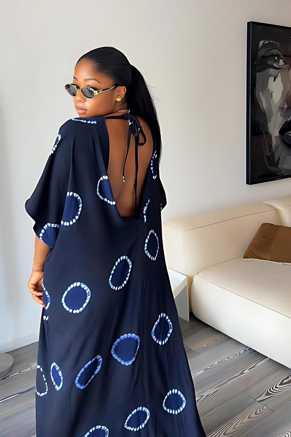 Transparentes Cape Zweiteiliges Maxikleid Set