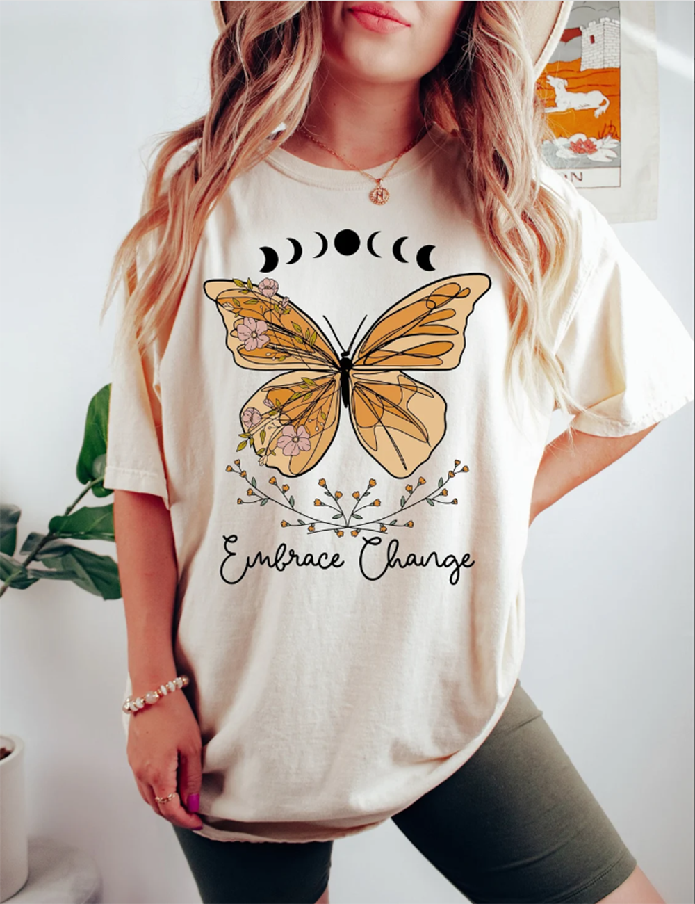 Celestial Moon Butterfly Basic Tee