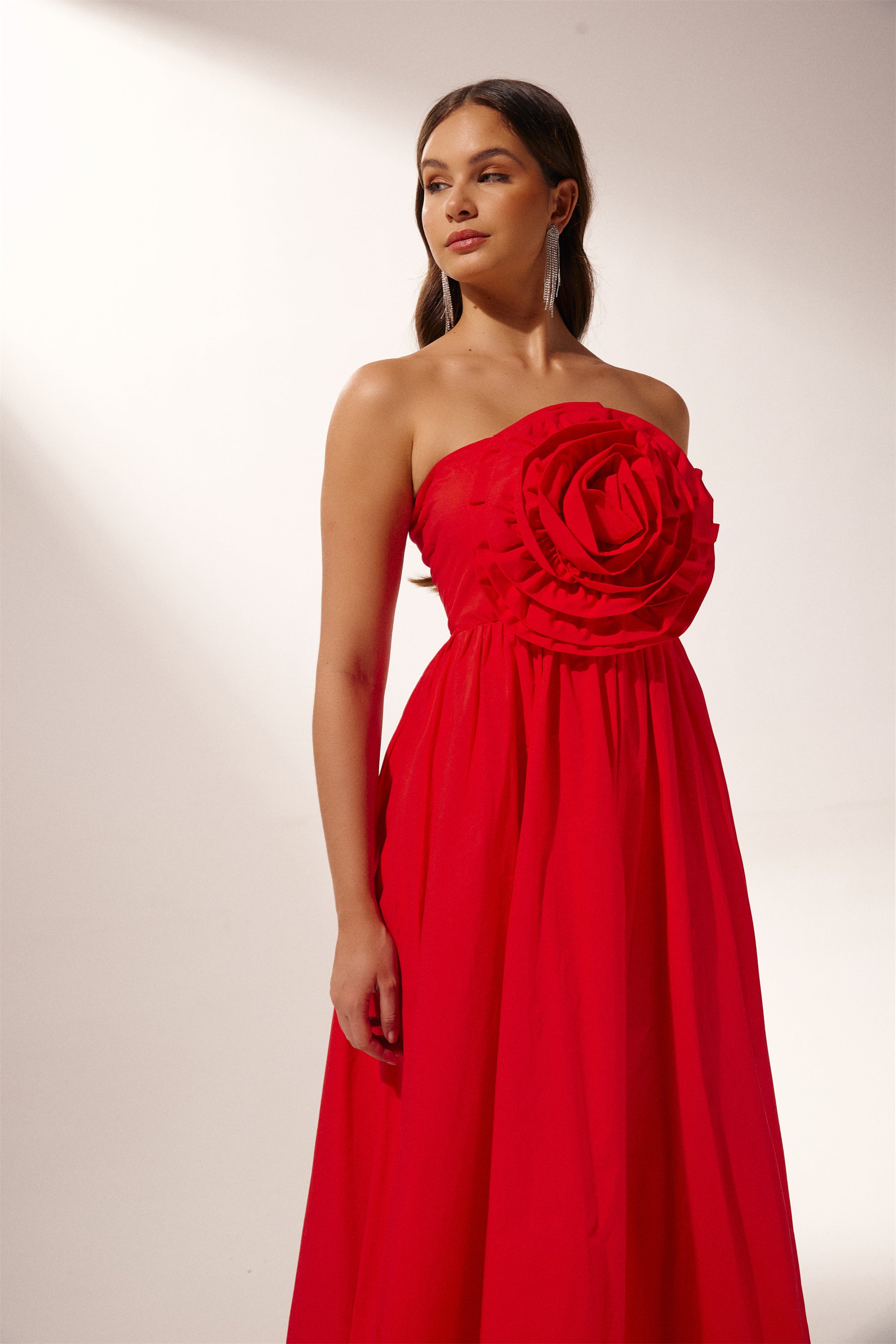 Frederica Flower Strapless Maxi Φόρεμα