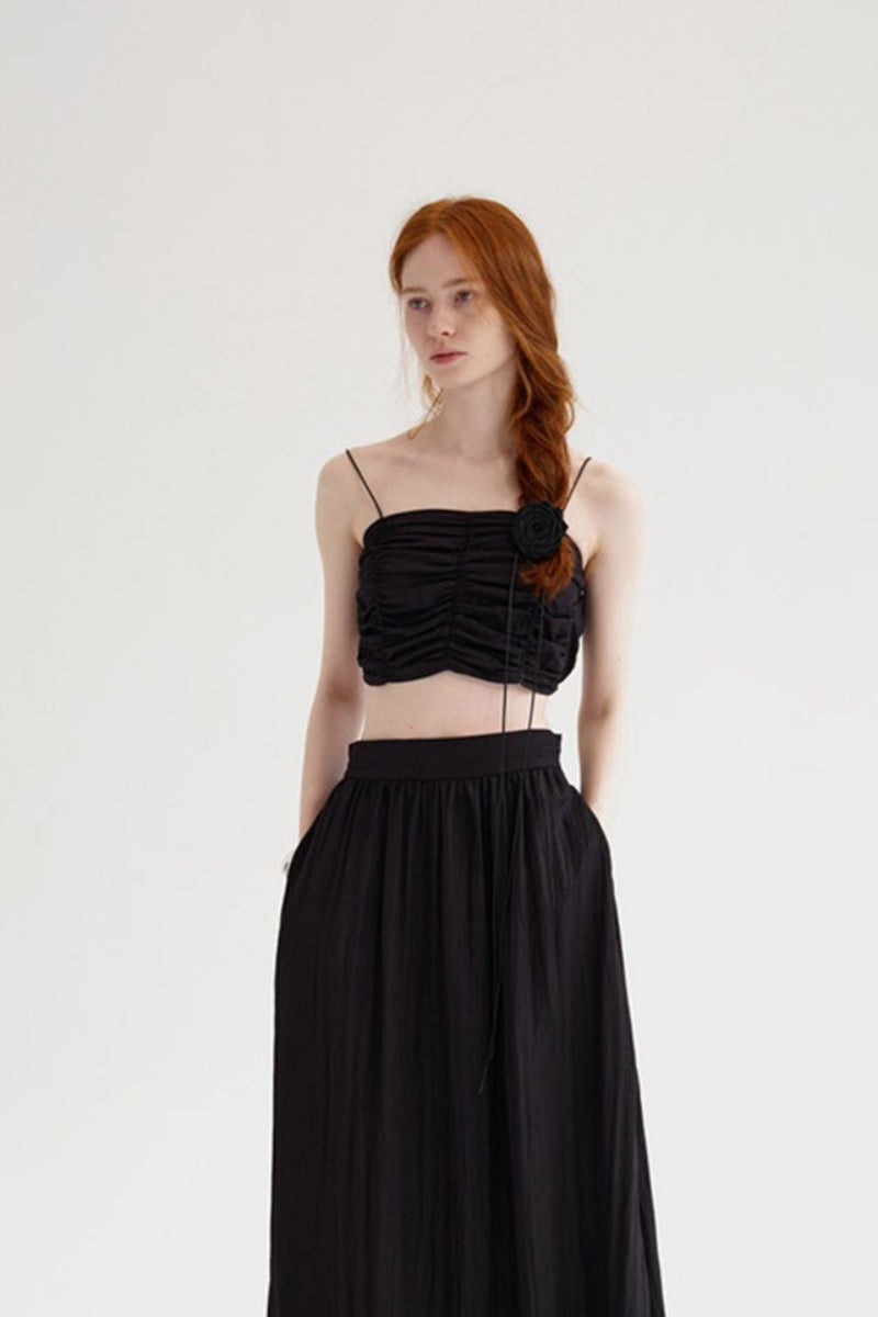 Pleats Sleeveless Bandeau Top