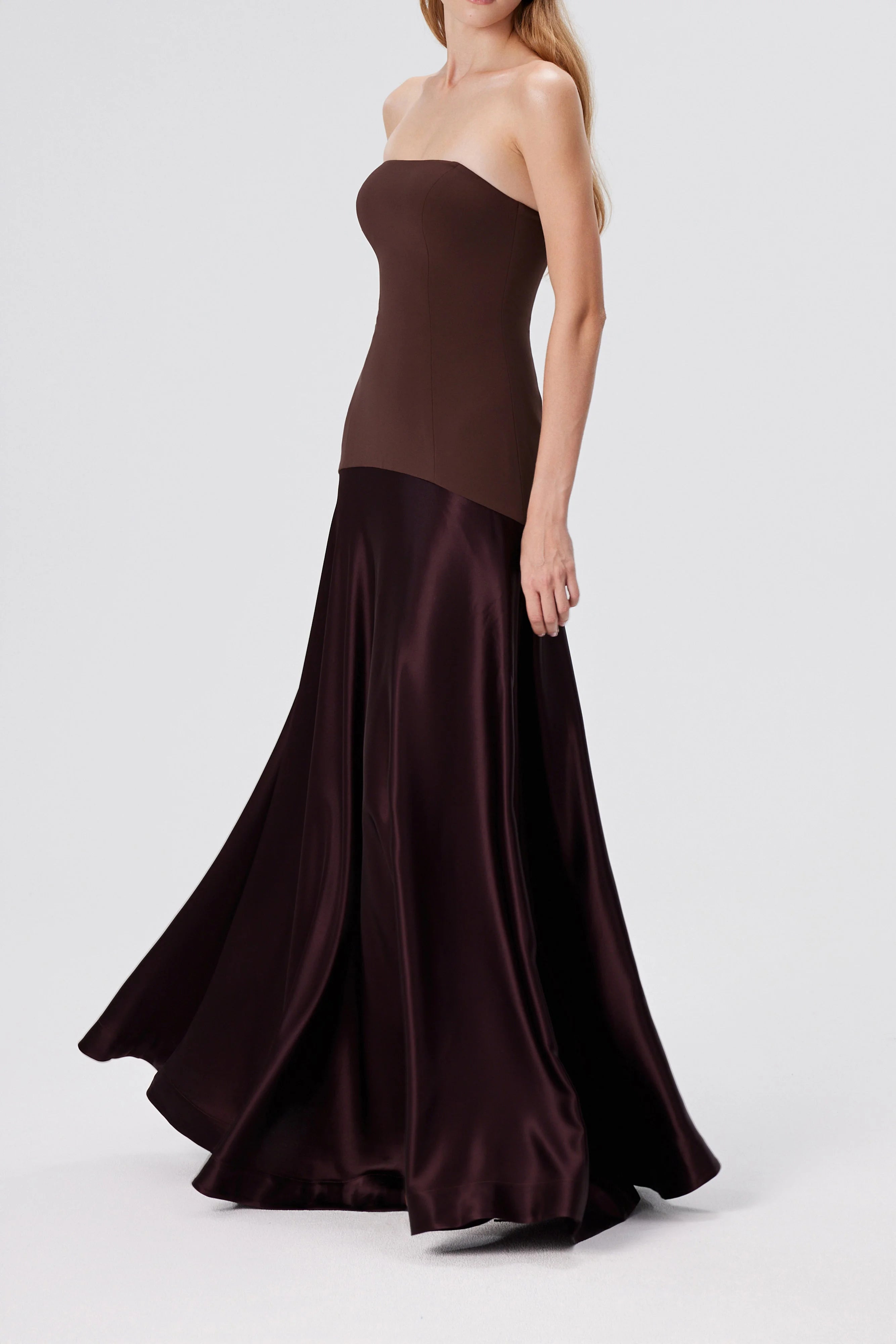 Nova Strapless Gown - Espresso