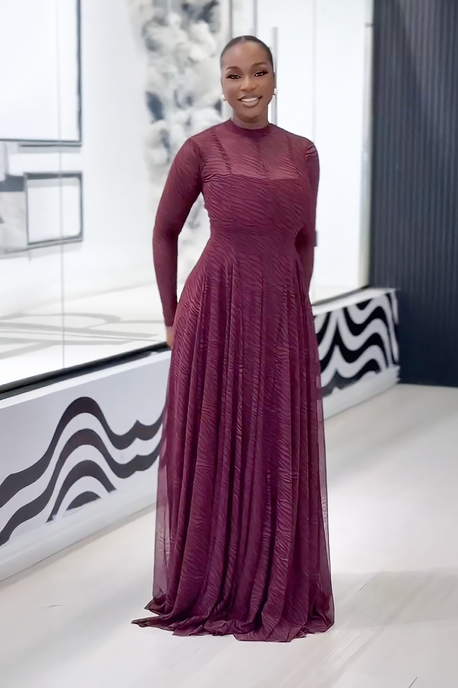 Amethyst Wave Mesh Maxi Dress