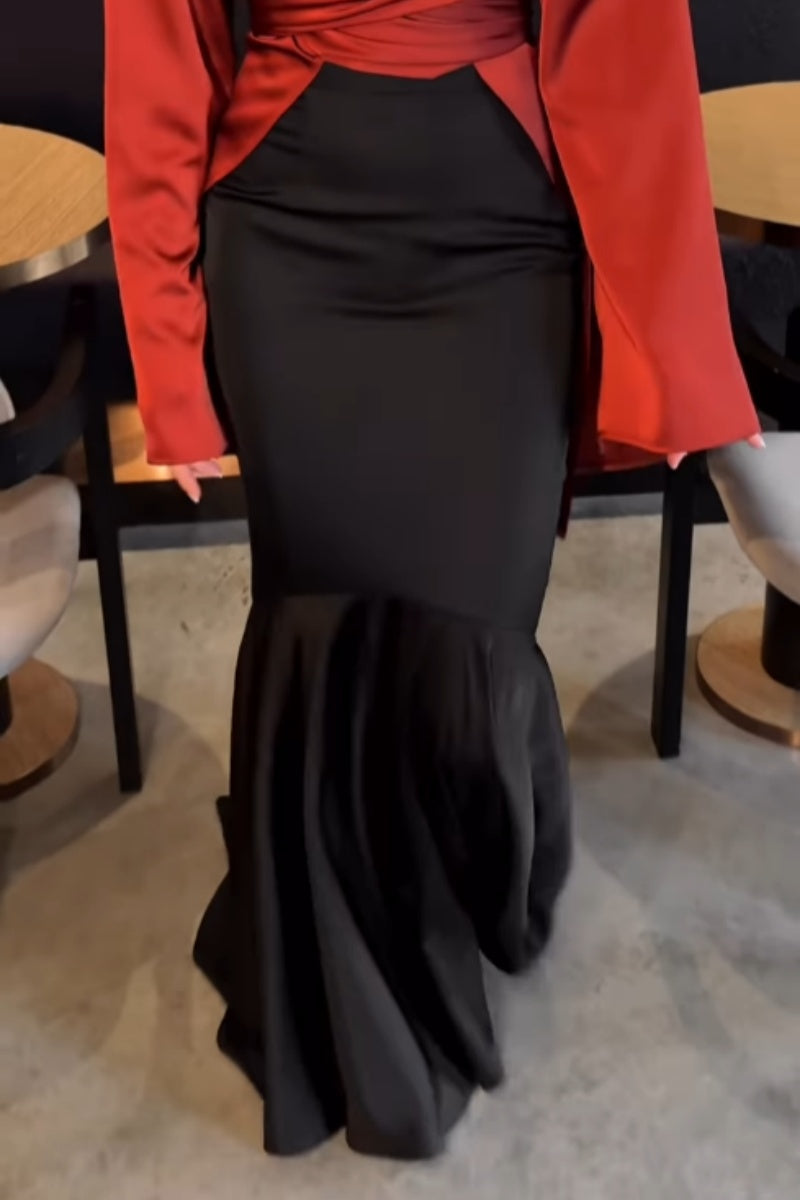 Elegant Fishtail Skirt Set