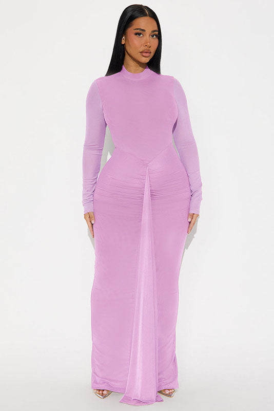 Conjunto de Vestido Maxi de Duas Peças com Capa Transparente