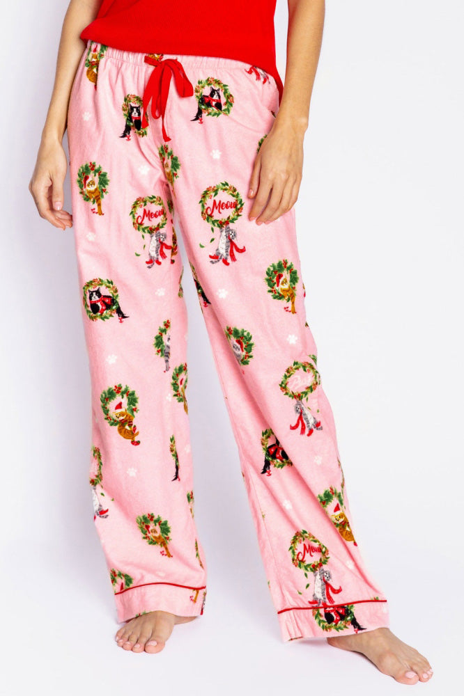 Conjunto de Pijamas com Impressão de Coroa de Gatinhos