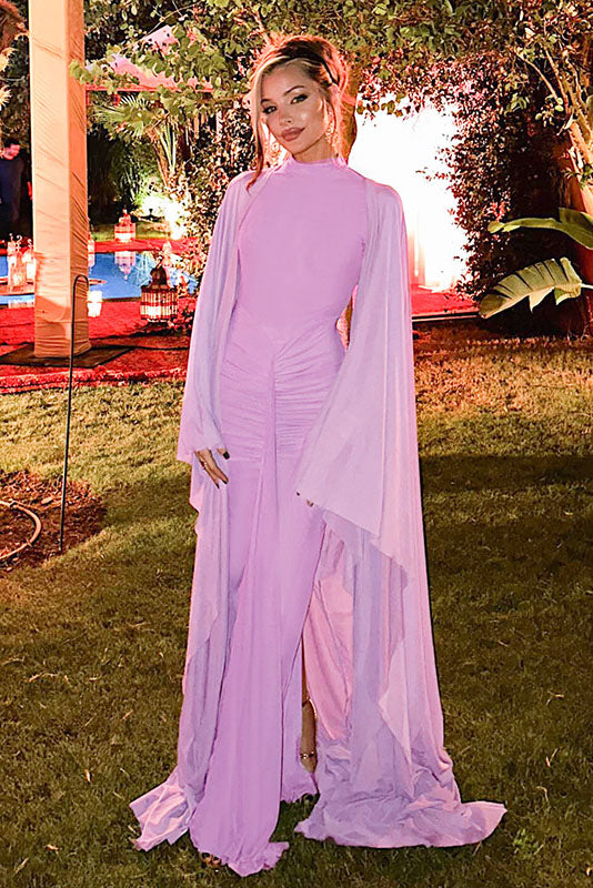 Conjunto de Vestido Maxi de Duas Peças com Capa Transparente