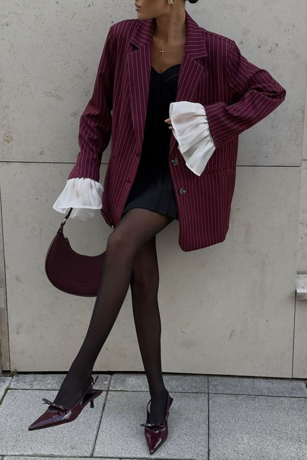 Joa Broderad Spets Trimmad Flare Maxiklänning