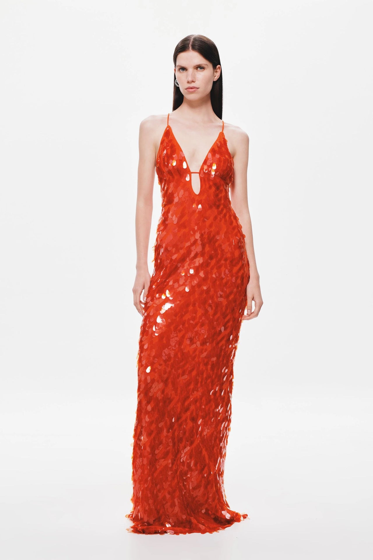 Sequin Spaghetti Strap Maxi Dress