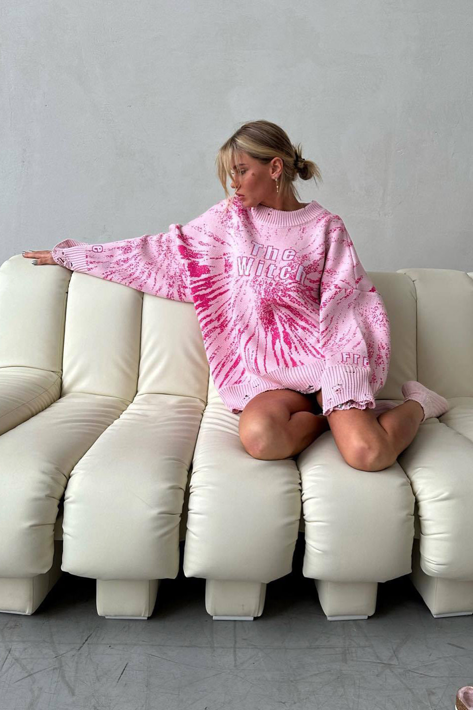 Abito lungo svasato con pizzo ricamato Joa