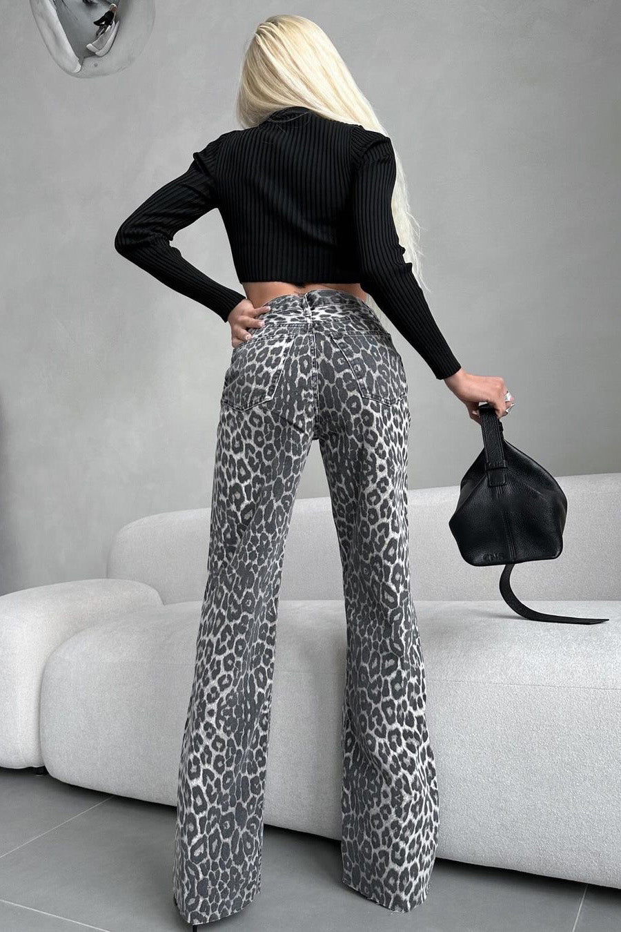 Leopard High-Waisted Jeans