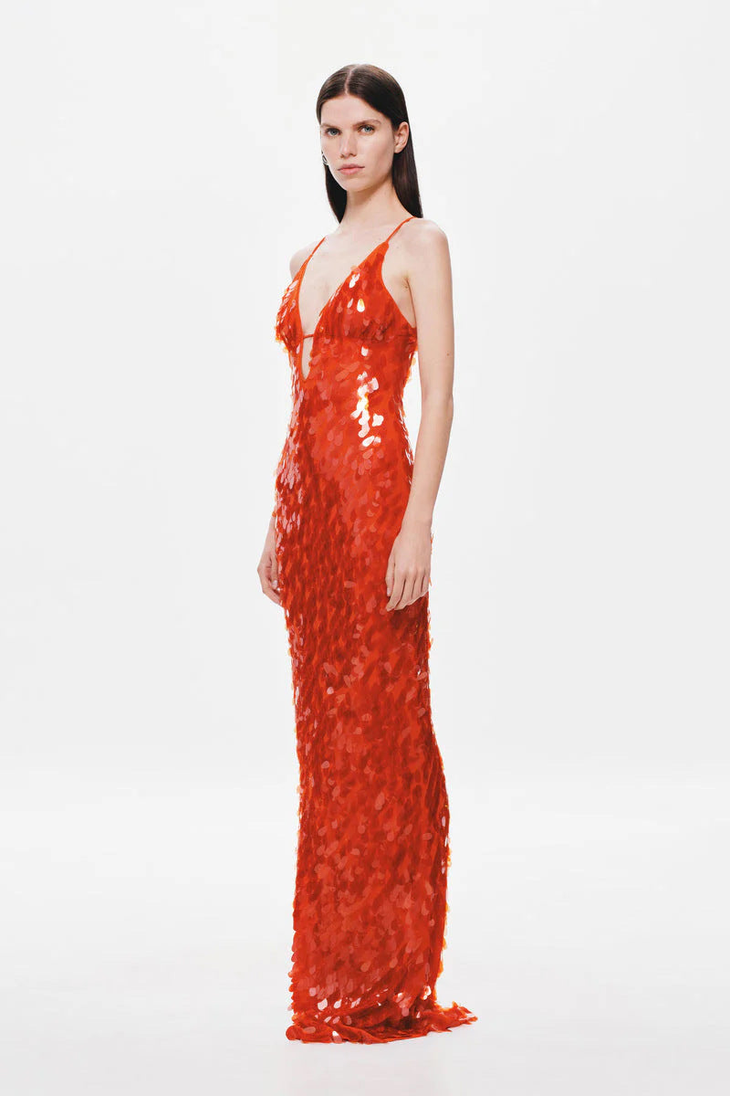 Sequin Spaghetti Strap Maxi Dress