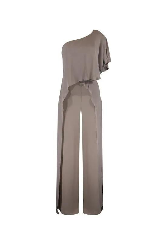 Minimalist One - Shoulder Wide - Leg Jumpsuit