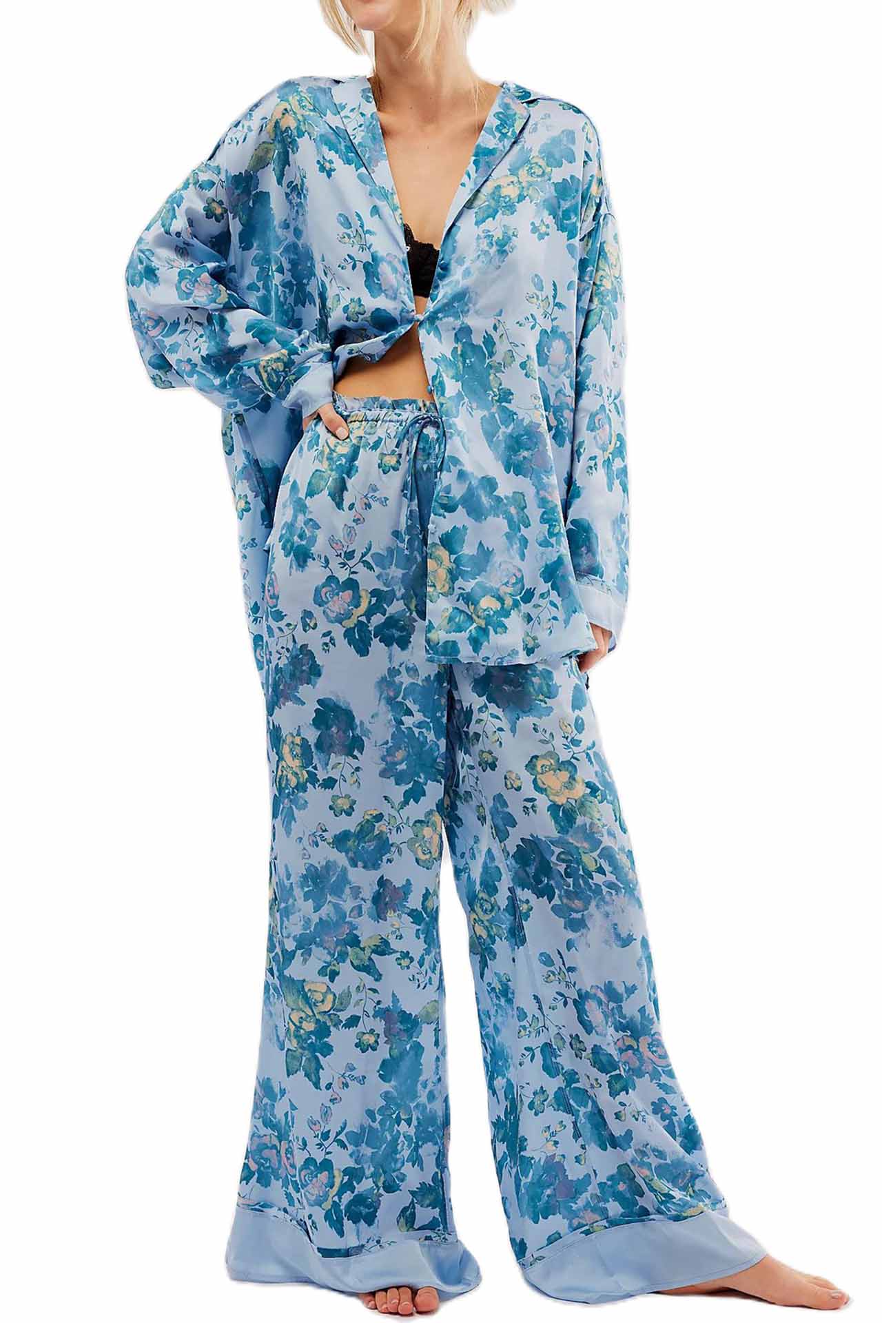 Te-party tryck fluga pyjamas set