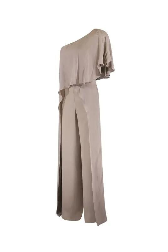 Minimalist One - Shoulder Wide - Leg Jumpsuit