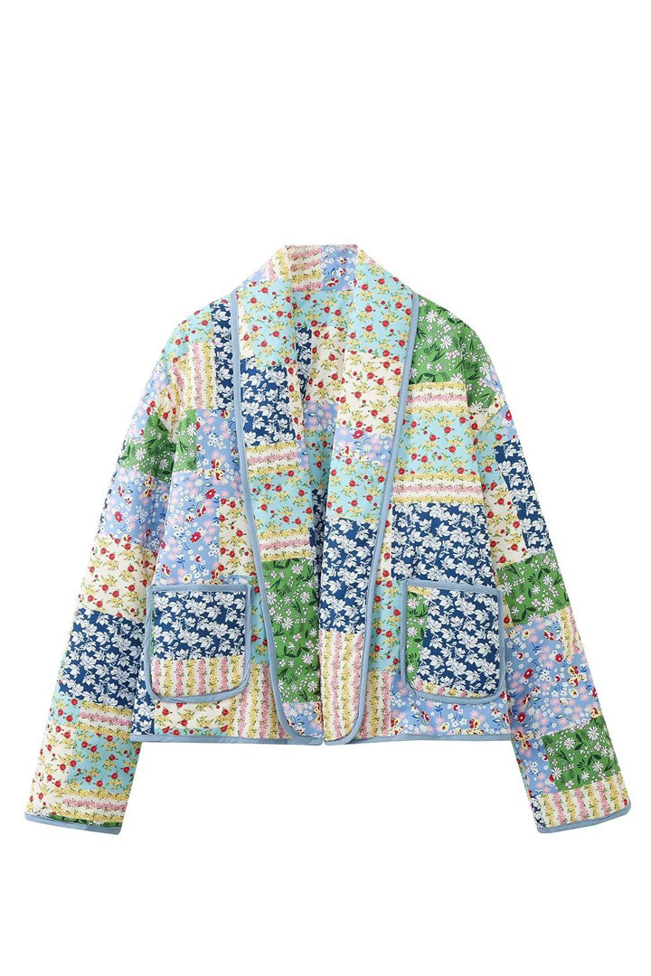 Chaqueta de algodón con estampado floral