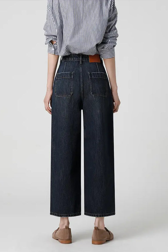 High-Waisted Denim Cargo