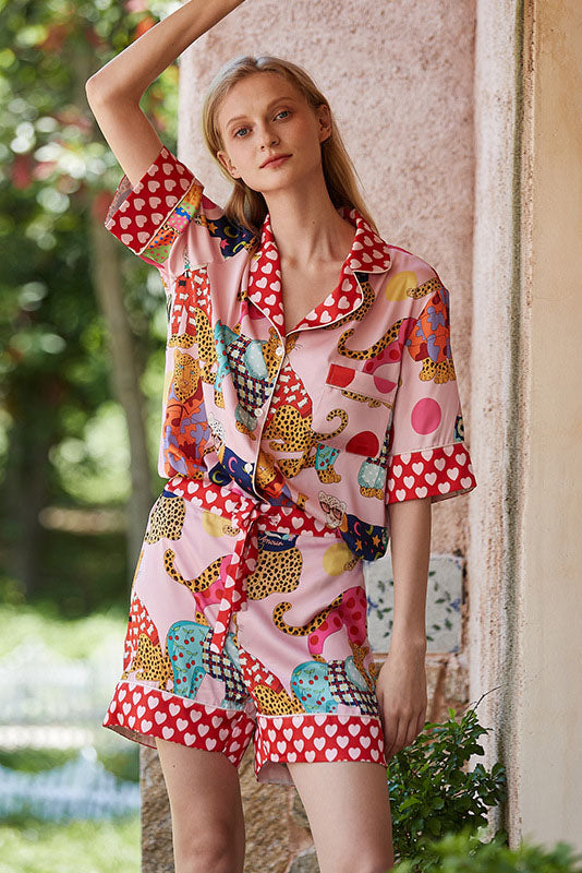 Pyjamaset met flamingoprint