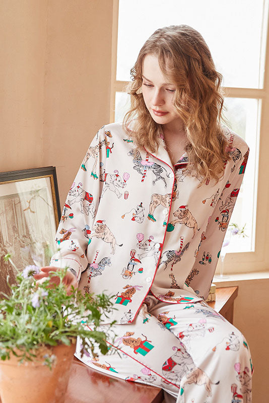 Circus Print Lange Mouwen Loungewear Set