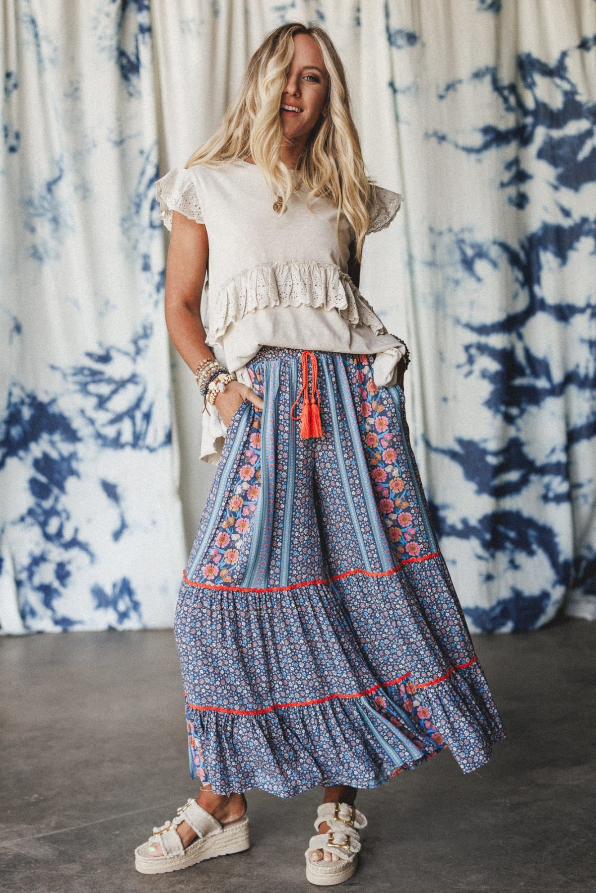 Aixika Printed Wide Leg Pants