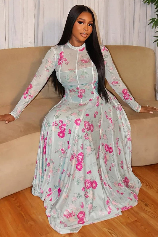 Rochie maxi transparentă cu drapaj regina gotică