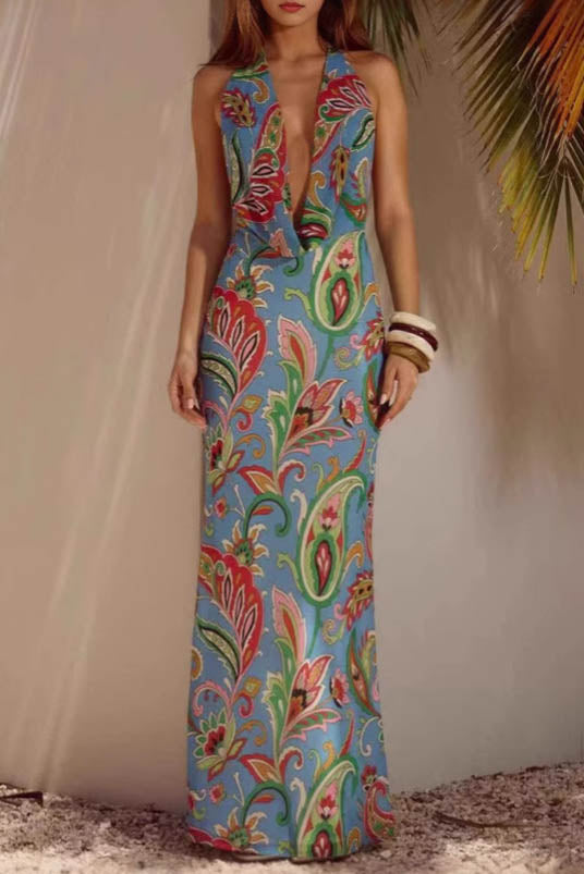 מרתה מודפס סט שחייה שנאסף בשני חלקים