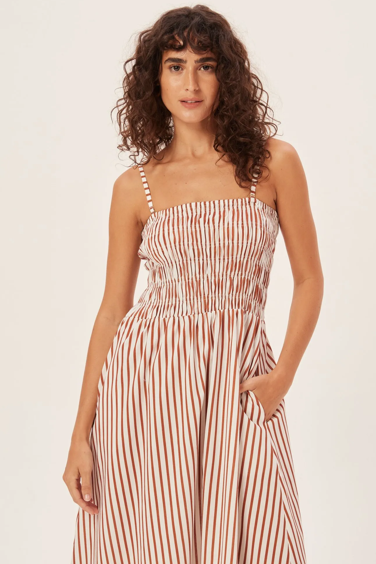 Maxi šaty Maud Smocked Stripe Tube