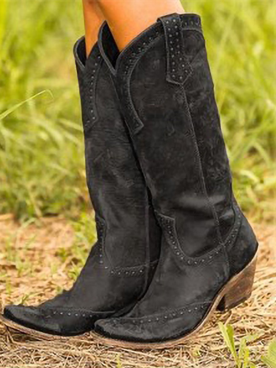 Vintage Nieten-Cowgirl-Stiefel