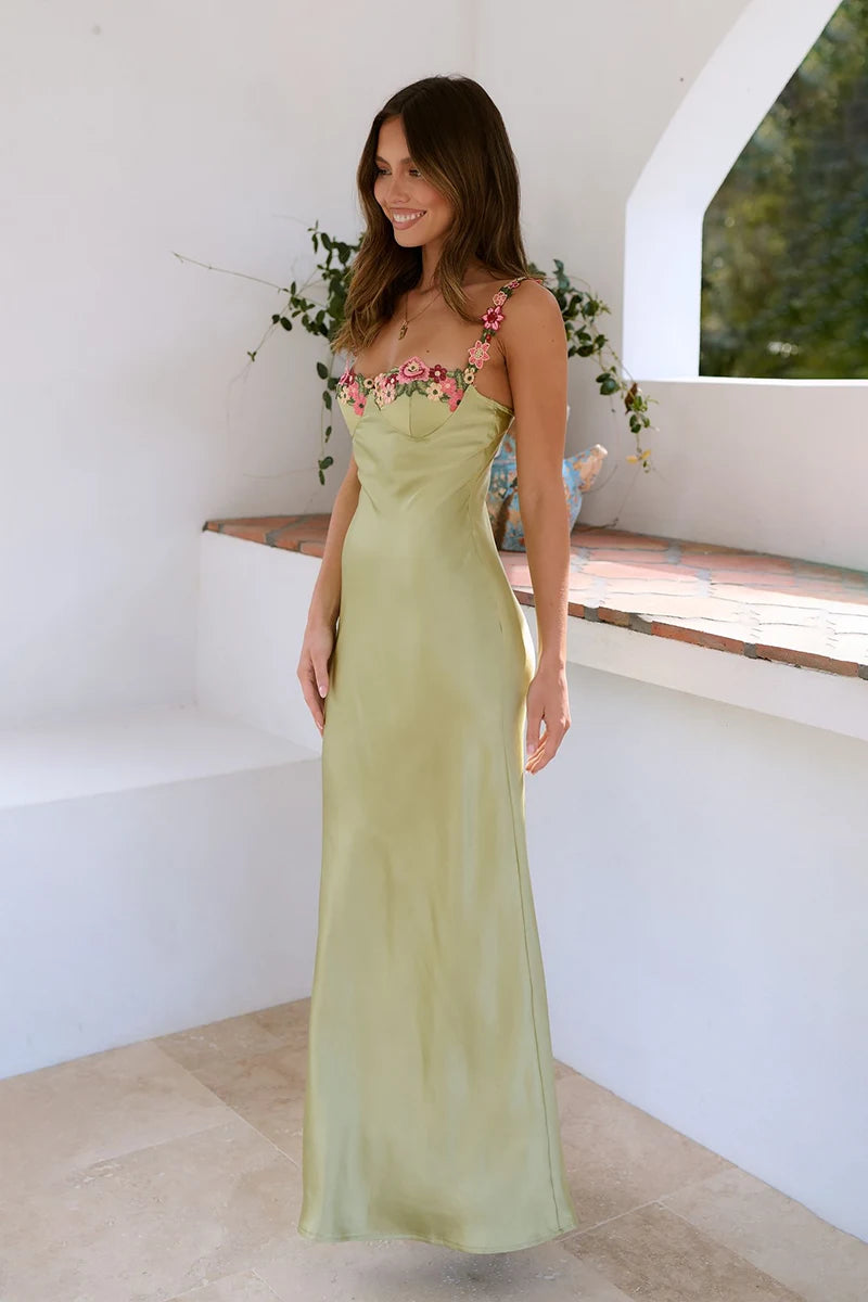 Robe longue Aurora - Citron vert