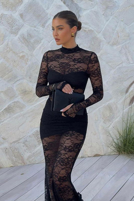 Midnight Lace Dream Maxi Dress