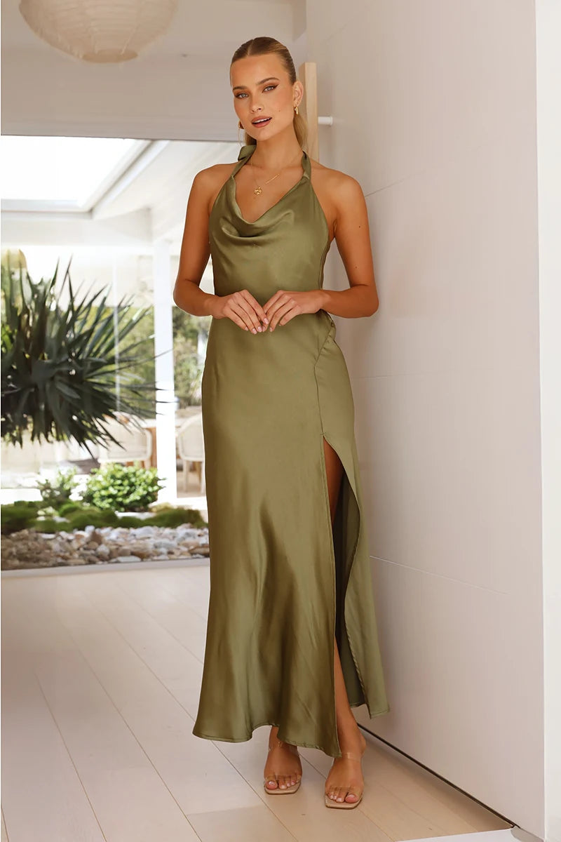 Vestido longo Sian - Oliva