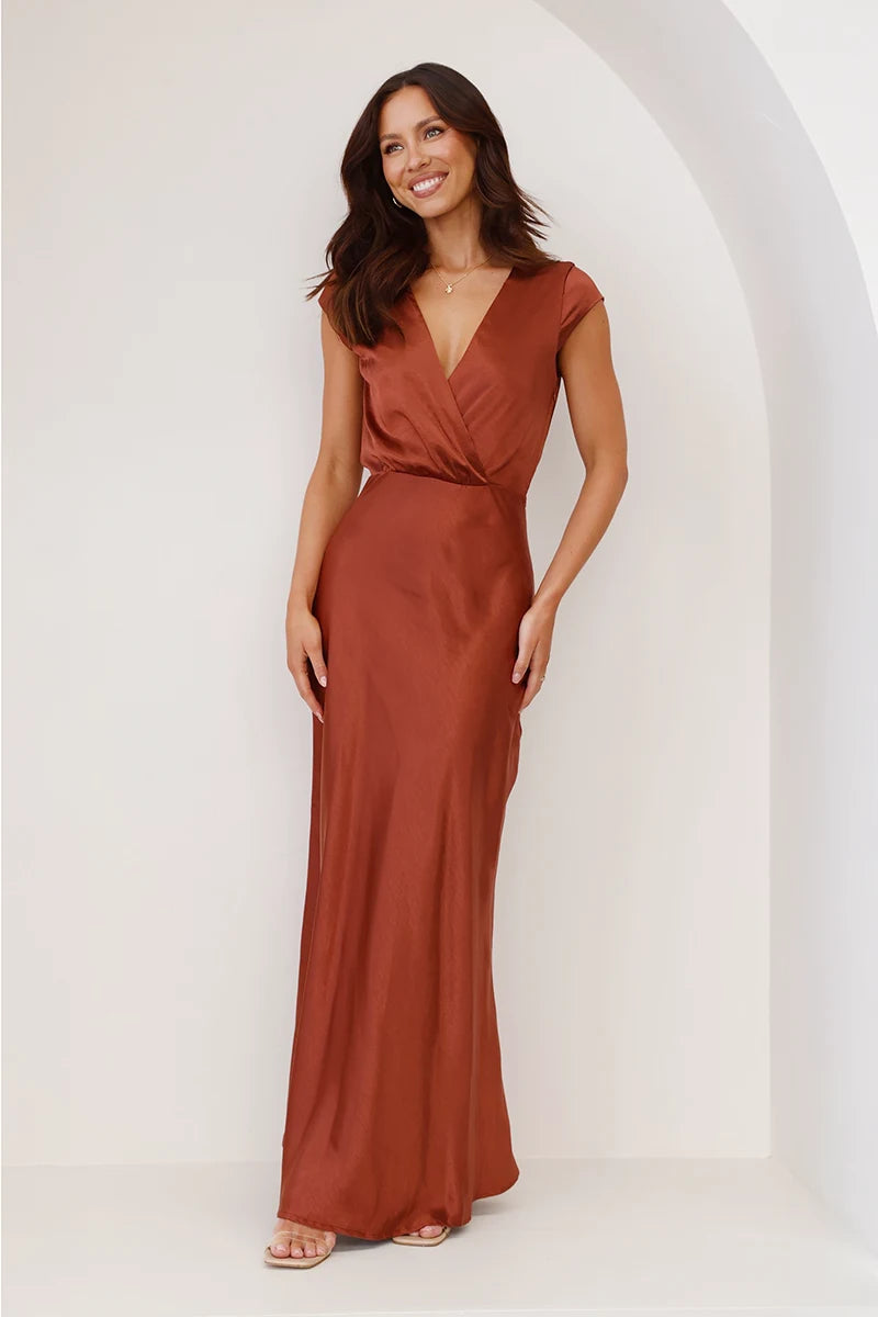 Selma Maxi Kleed - Rust