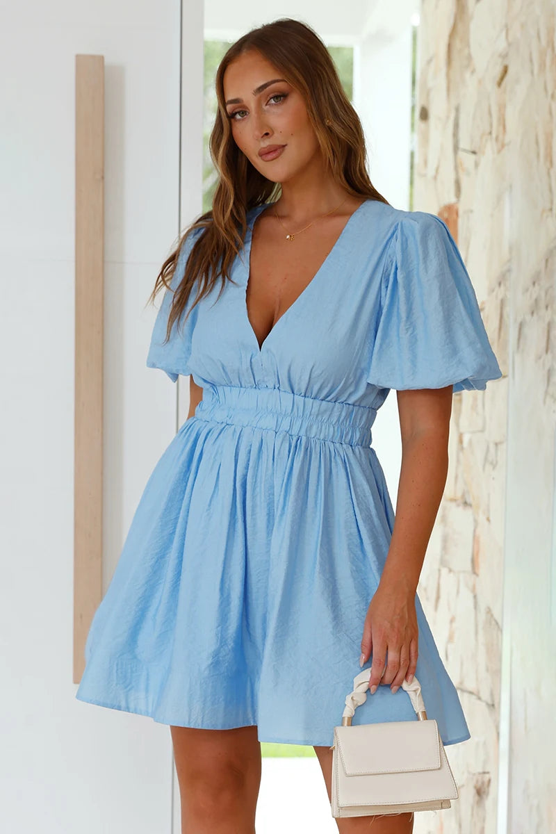 Robe courte Charlotte - Bleu